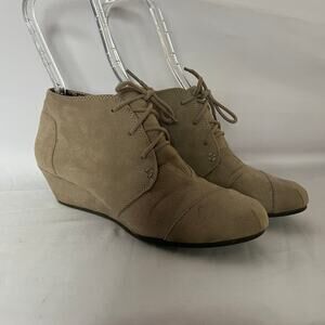 Marbella Womens Size 7 Brown Lace Up Wedge Ankle Boot Chukka Booties